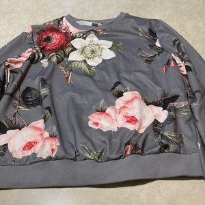 Grey Floral pullover